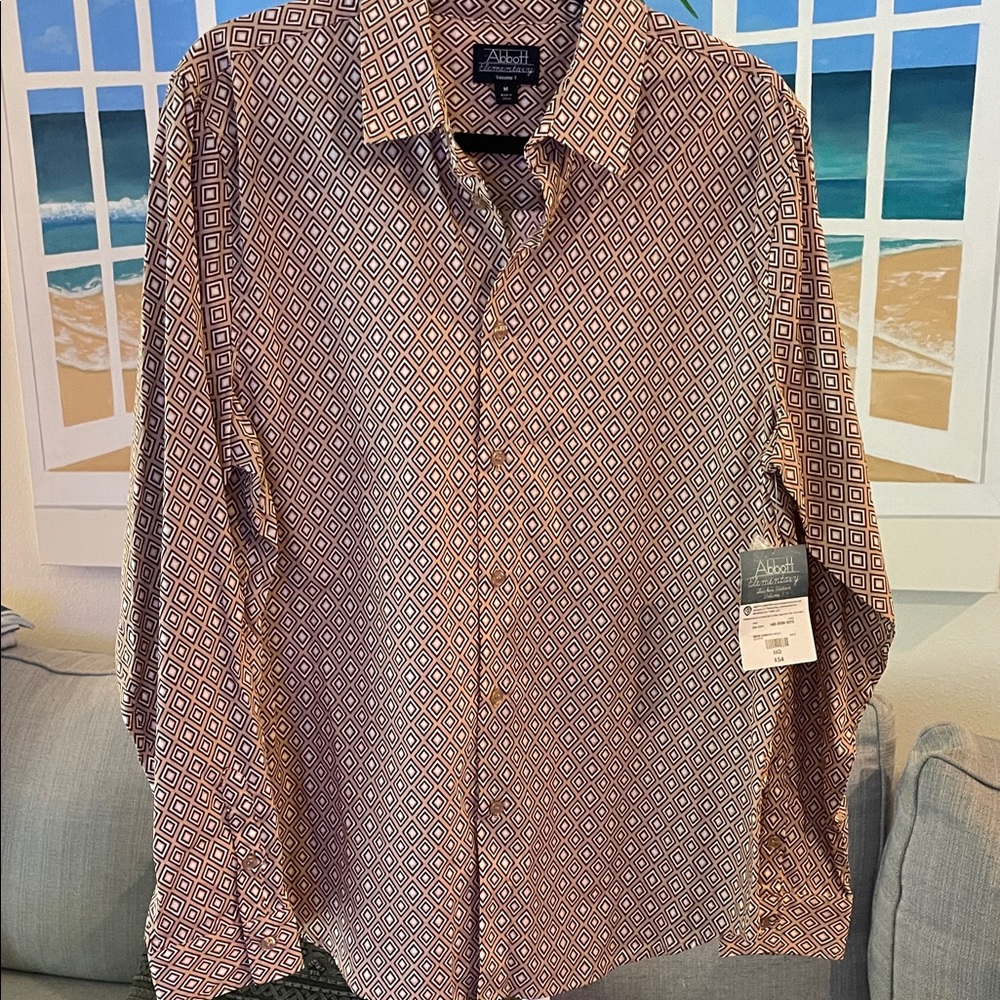 Stylish Men's Diamond Pattern Button Front Shirt
